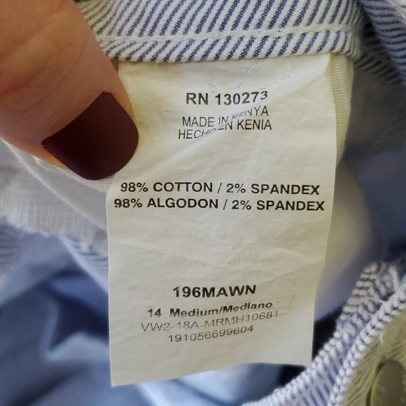 Riders by Lee Midrise Striped Shorts Sz 14 - Picture 4 of 5